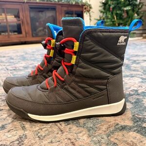 Sorel Kids' Charcoal and Blue Winter Boots